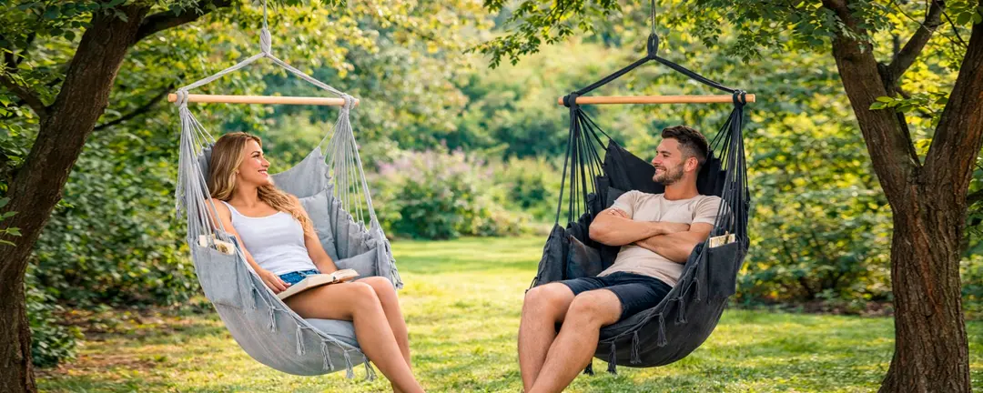 Підвісне крісло-гамак 130х100см із планкою 90см із двома подушками 40*40