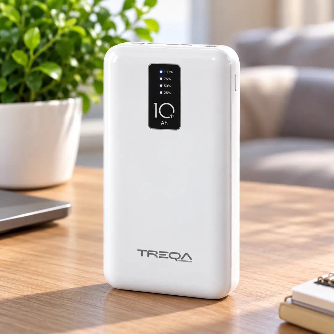 Power bank павер TREQA TR-931 fast charging 10000 mAh / Зовнішній акумулятор, вбудовані зарядні кабелі / Пауербанк з індикацією заряду