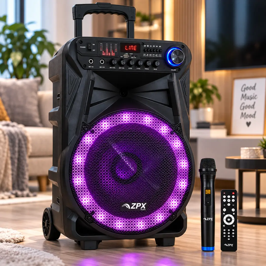 Портативна акустична система ZPX ZX-7771 300 Вт 12" / Акумуляторна колонка із Bluetooth, TWS + мікрофон