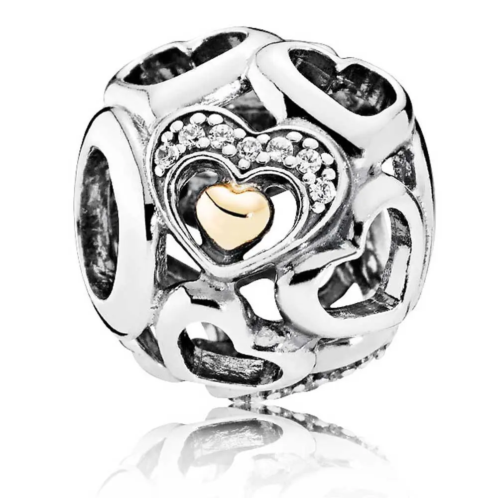 Срібна намистина Пандора  Heart of Romance 792108CZ