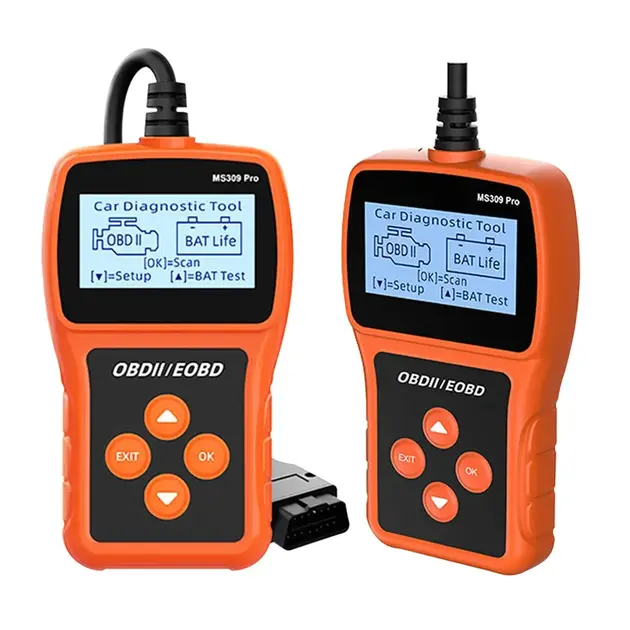Сканер OBD2, діагностичний інструмент, зчитувач кодів несправностей, тестер акумулятора MS309PRO