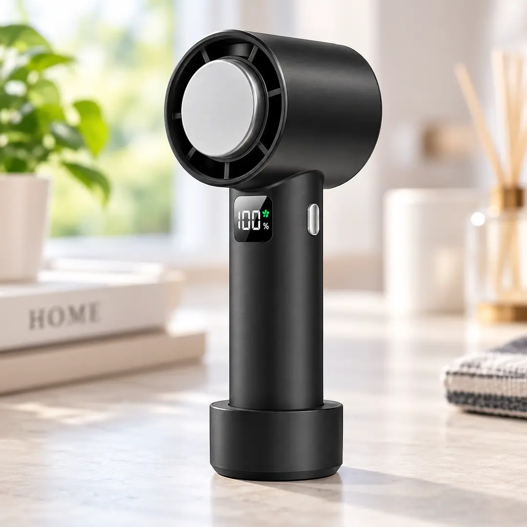 Портативний турбо-вентилятор / Turbo Handheld Fan T60 з USB заряджання / Вентилятор для охолодження