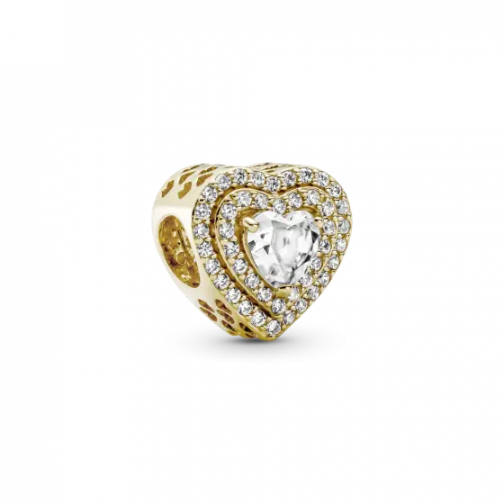 Срібна намистина Пандора    "Gold heart and infinity" 759517C01