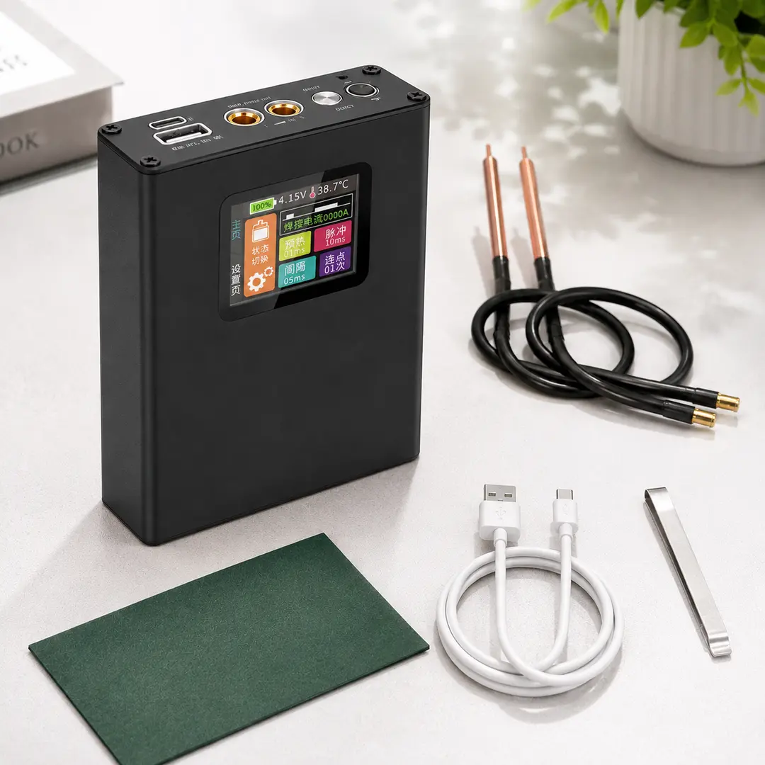 Міні апарат точкового зварювання Docreate 30 Gear / Зварювальний апарат з LCD-дисплеєм 5000 mAh 6-800 А