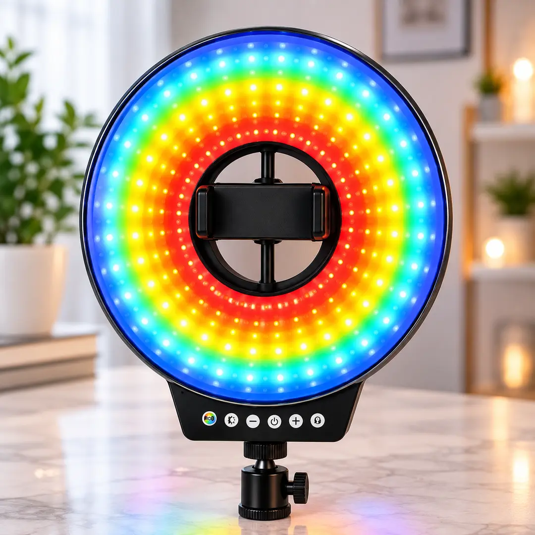 Світлодіодна LED лампа MJ-321 / Світлодіодна LED лампа для селфі / Кільцева лампа RGB 35 см з USB підключенням
